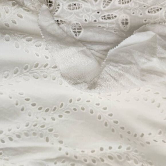 J McLaughlin Maxi Dress Large Elana White Eyelet Layered Beach Vacation Cruise - Picture 6 of 8